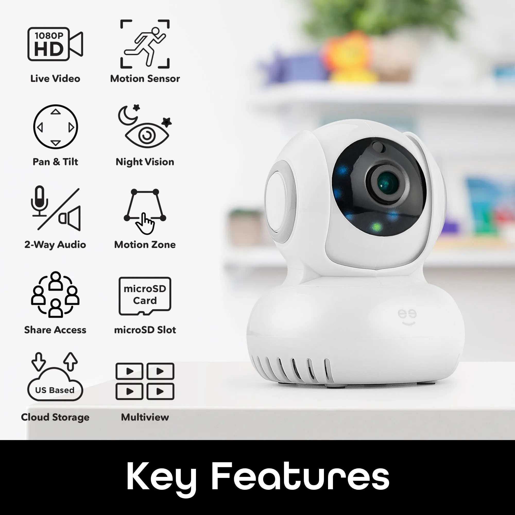 Geeni Sentinel 1080p Pan & Tilt Camera, White