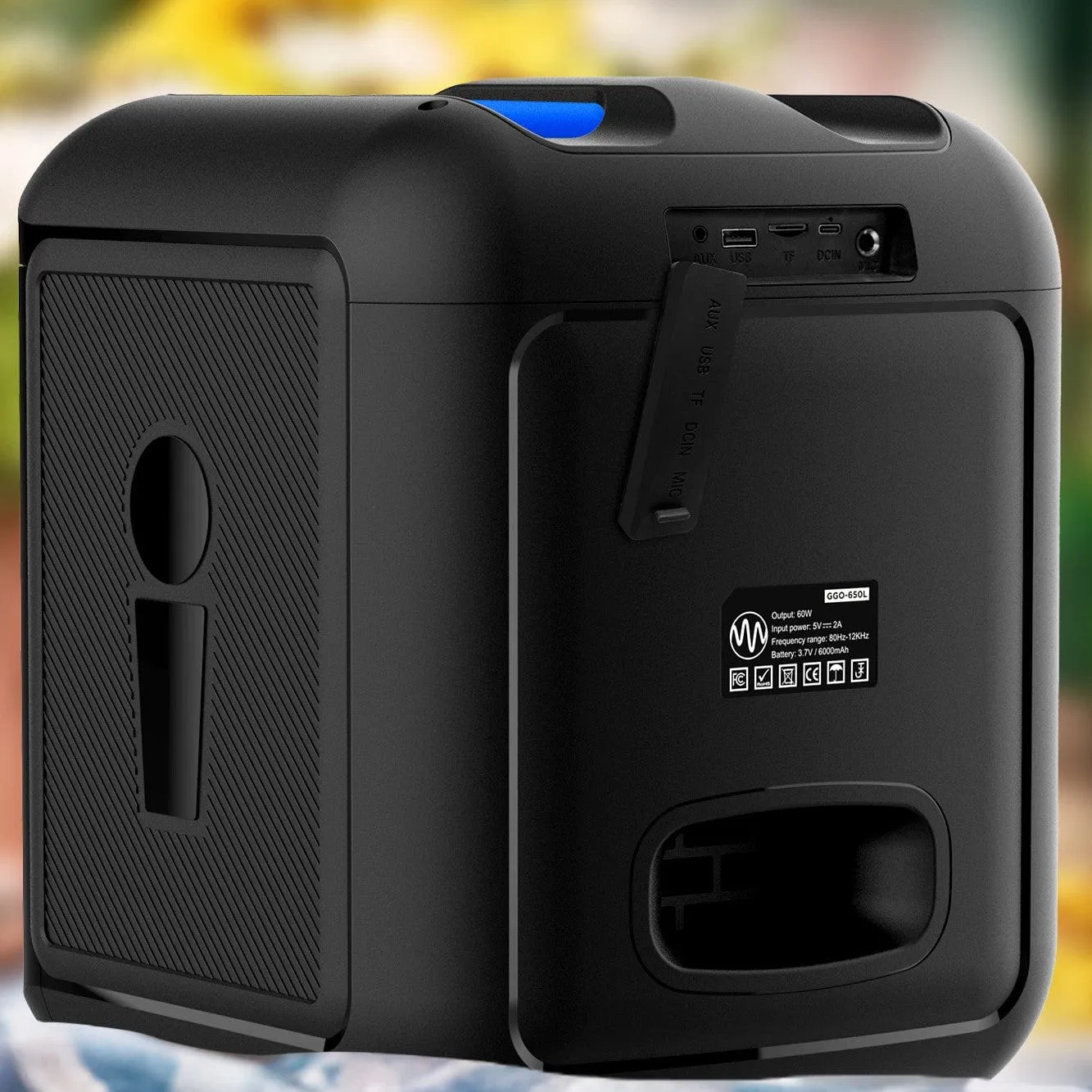 GGO-650L Portable Bluetooth Karaoke Speaker - 100W with LED Lights