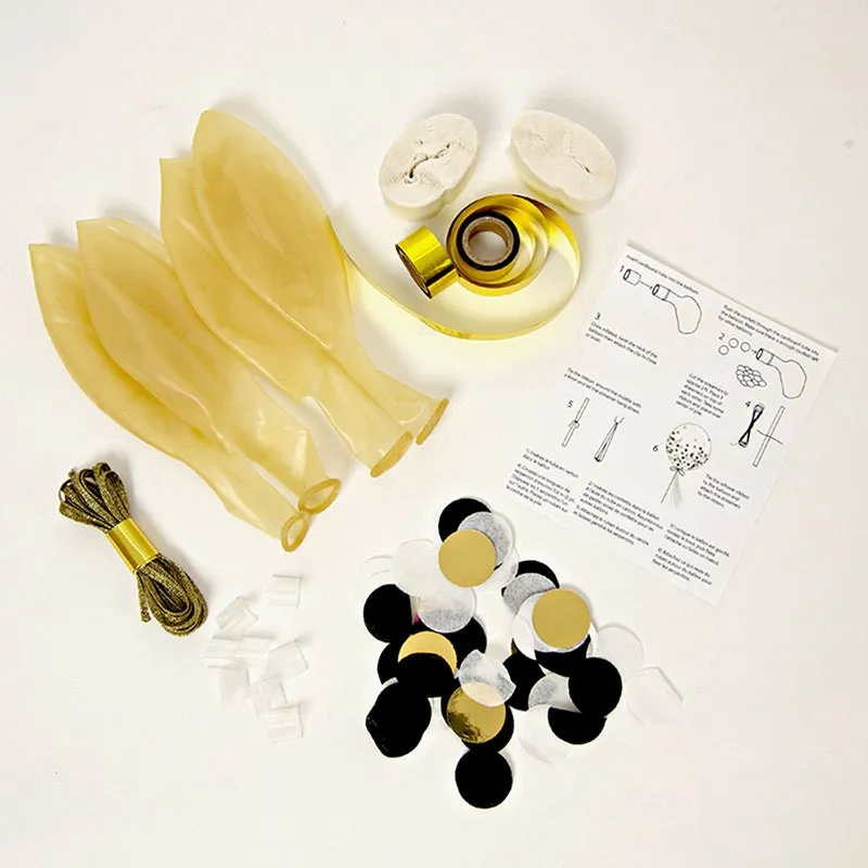 Gold & Silver Confetti Balloon Kit, Make up to 8 Balloons with this Meri Meri Gold and Silver Confetti Kit