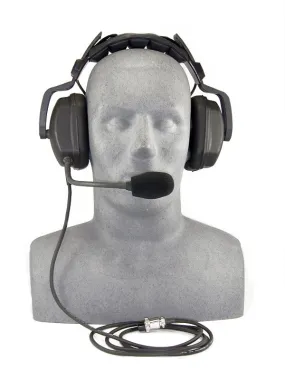 Headset, deluxe with boom mic. For use with SP-100D or modified SP-100