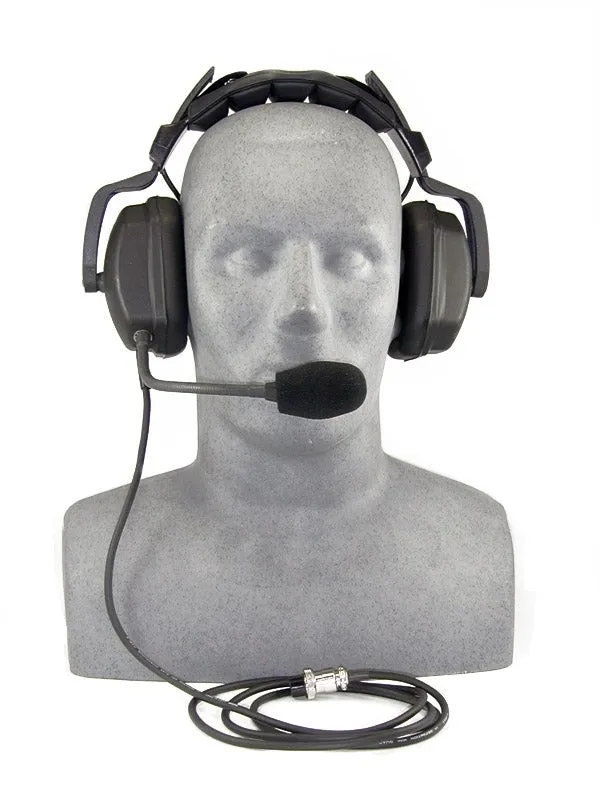 Headset, deluxe with boom mic. For use with SP-100D or modified SP-100