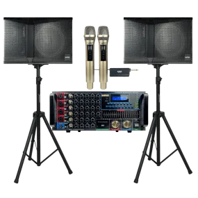 ImPro Epic Star Package 3 with Mixing Amplifier, Speakers, Microphones, and Accessories (5 items)