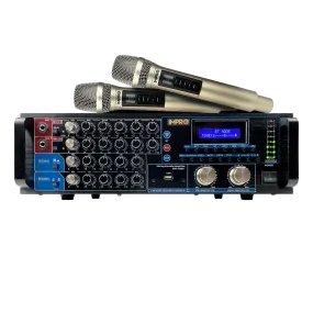ImPro PMA-6800 800W Mixing Amplifier Bundle with ImPro UHF-88II Wireless Microphones