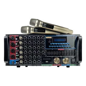 ImPro PMA-9800 1600W Mixing Amplifier Bundle with ImPro UHF-88II Wireless Microphones