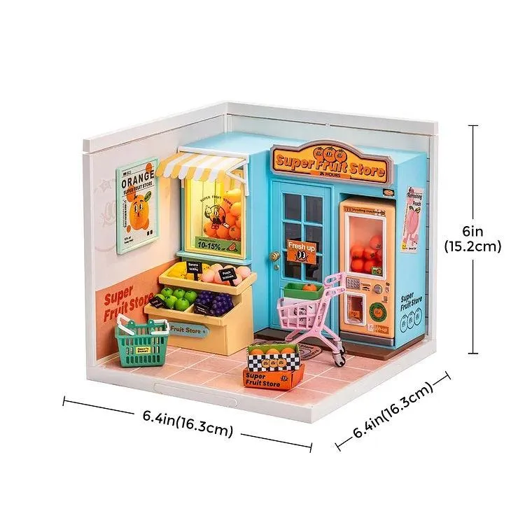 Inspiration Coffee Shop Miniature Dollhouse Kit Coffee Shop Dollhouse Miniature Grocery Shop Supermarket Dollhouse Fruit Vegetable Shop Mini