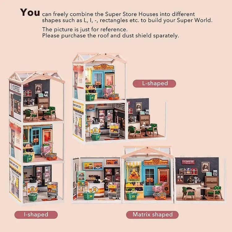 Inspiration Coffee Shop Miniature Dollhouse Kit Coffee Shop Dollhouse Miniature Grocery Shop Supermarket Dollhouse Fruit Vegetable Shop Mini