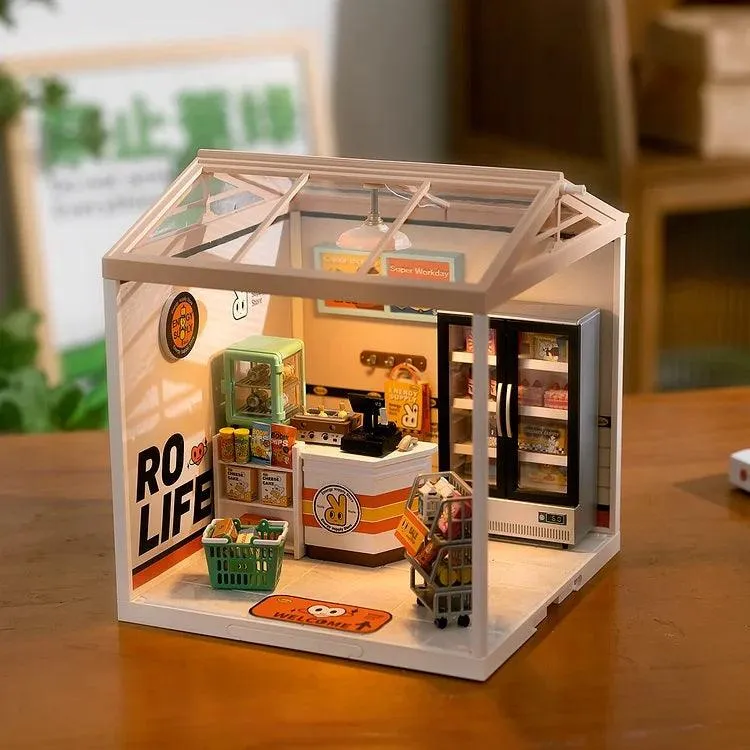 Inspiration Coffee Shop Miniature Dollhouse Kit Coffee Shop Dollhouse Miniature Grocery Shop Supermarket Dollhouse Fruit Vegetable Shop Mini
