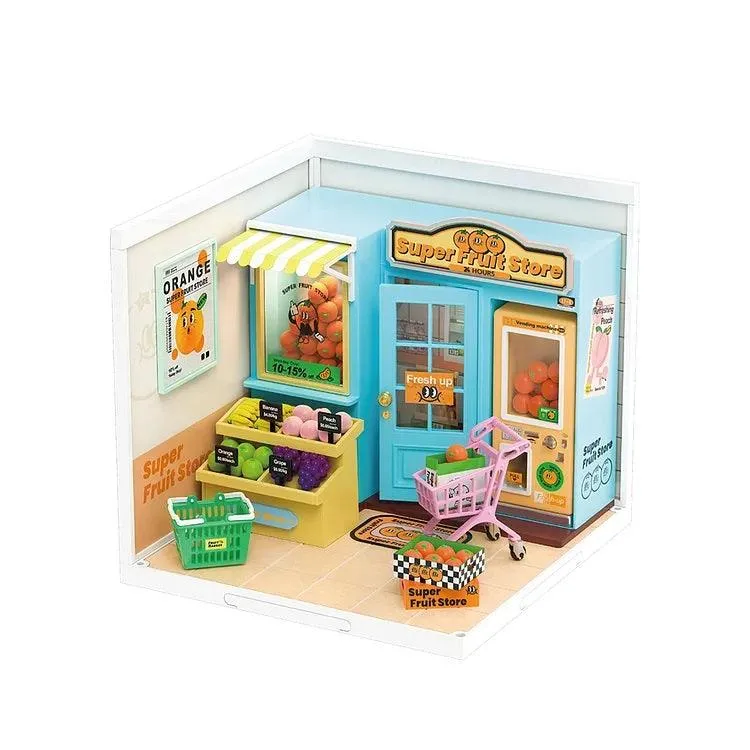 Inspiration Coffee Shop Miniature Dollhouse Kit Coffee Shop Dollhouse Miniature Grocery Shop Supermarket Dollhouse Fruit Vegetable Shop Mini