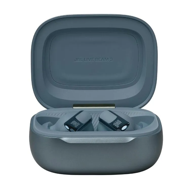 JBL Live Beam 3 | Écouteurs intra-auriculaires - Écran tactile LED 1,45" - Bleu