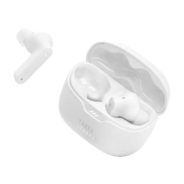 JBL Tune Beam | Écouteurs intra-auriculaires - 100% Sans fil - Bluetooth - Smart Ambient - Conception Stick-open - Blanc