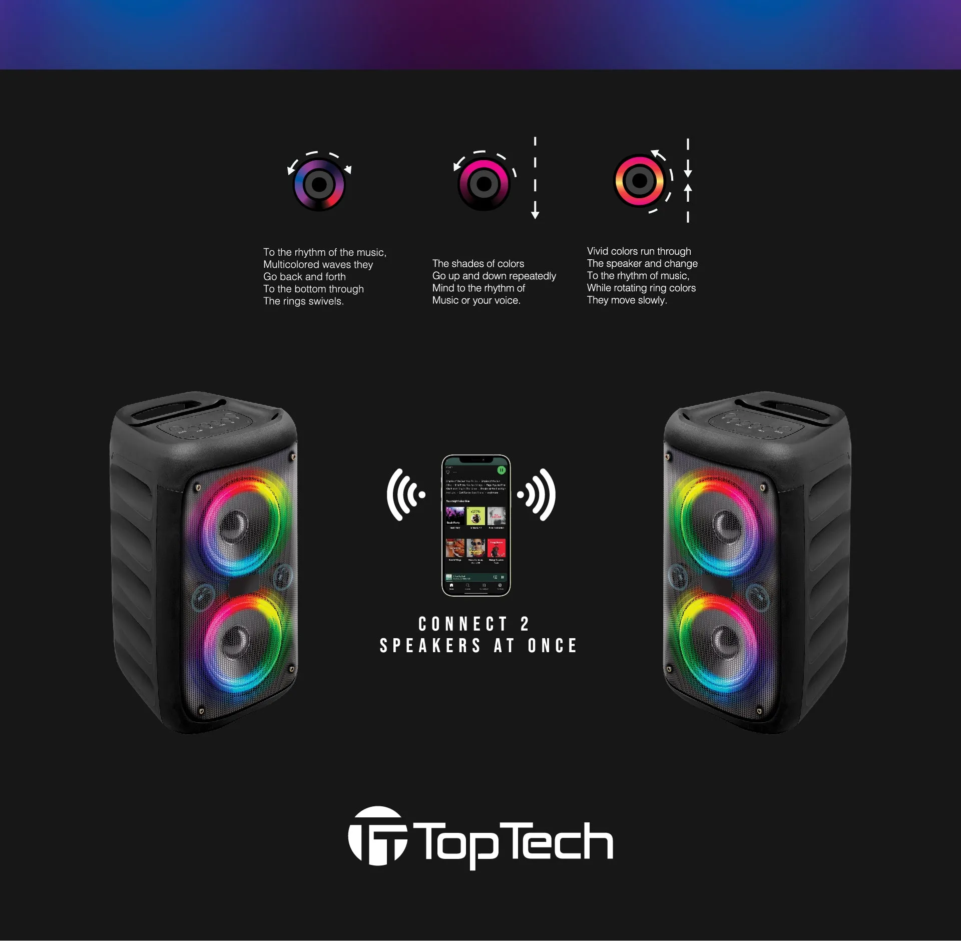 KL-66 Chroma Flicker Bluetooth Speaker, 4000W Power, Disco Lights, Karaoke Mode