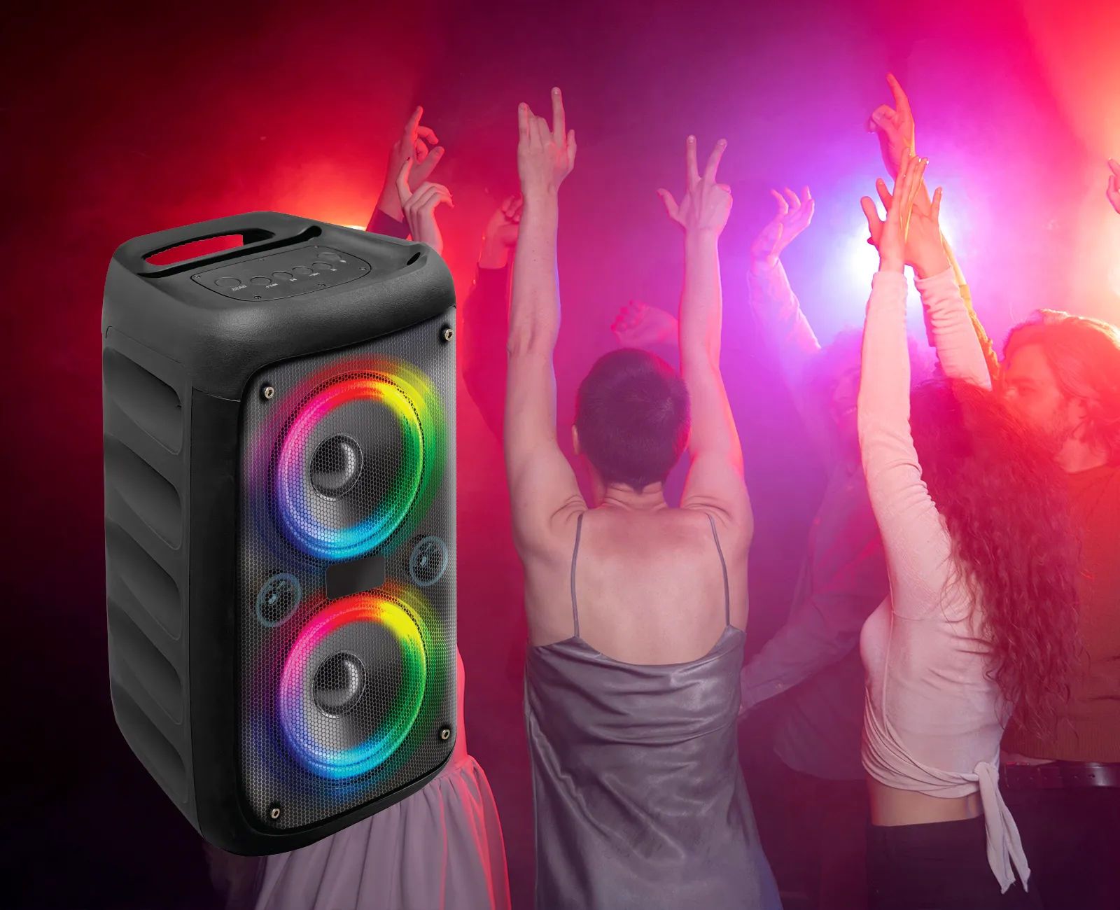 KL-66 Chroma Flicker Bluetooth Speaker, 4000W Power, Disco Lights, Karaoke Mode