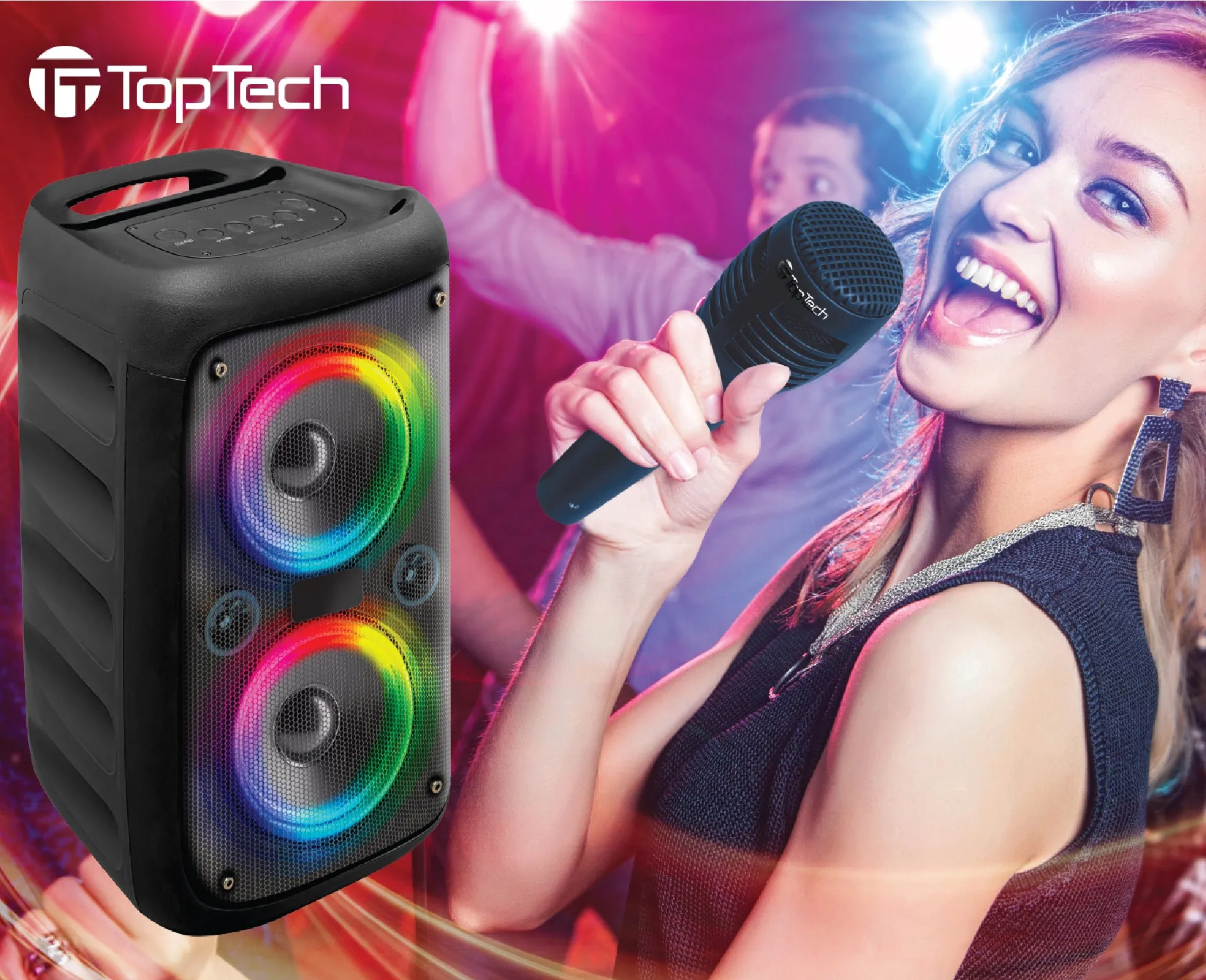KL-66 Chroma Flicker Bluetooth Speaker, 4000W Power, Disco Lights, Karaoke Mode