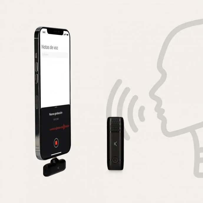 Ksix Lightning Wireless Microphone - Black | 121925