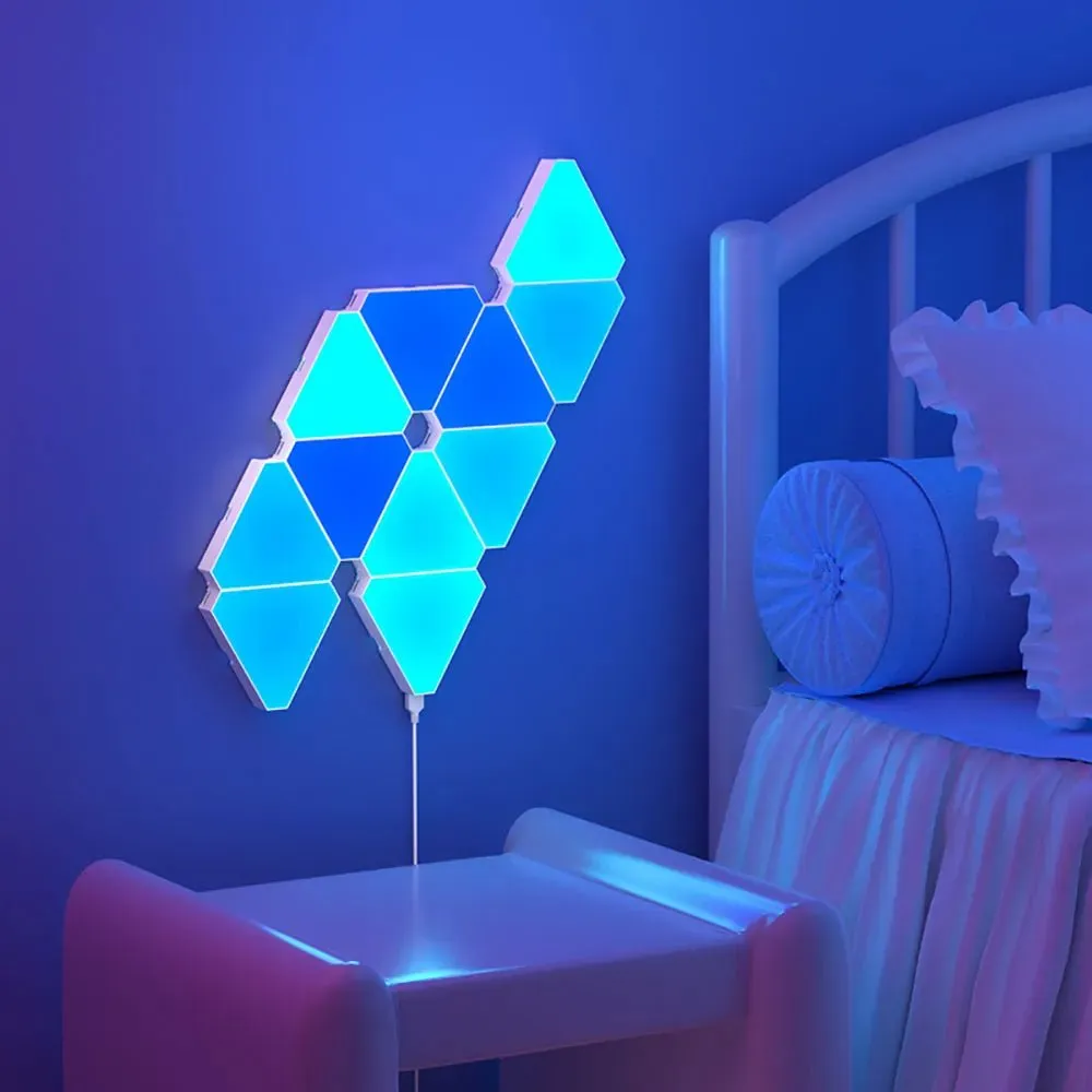 LED Triangular Quantum Lamp - Triangle Wall Light for Living Room, Game, Party Decor