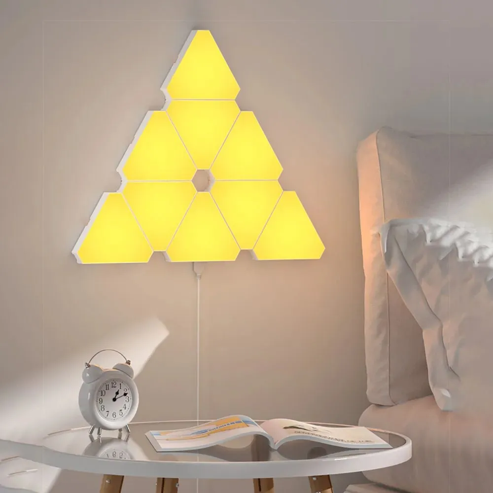 LED Triangular Quantum Lamp - Triangle Wall Light for Living Room, Game, Party Decor