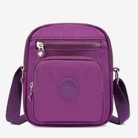 Lightweight Small Solid Color Crossbody Bag Multi-Pocket Cell Phone Purse