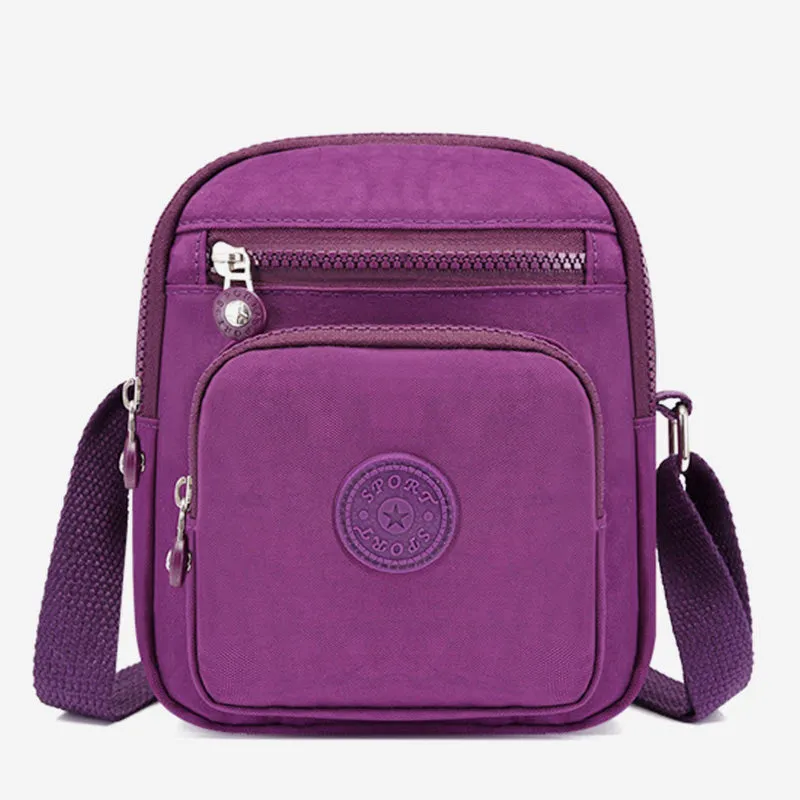 Lightweight Small Solid Color Crossbody Bag Multi-Pocket Cell Phone Purse
