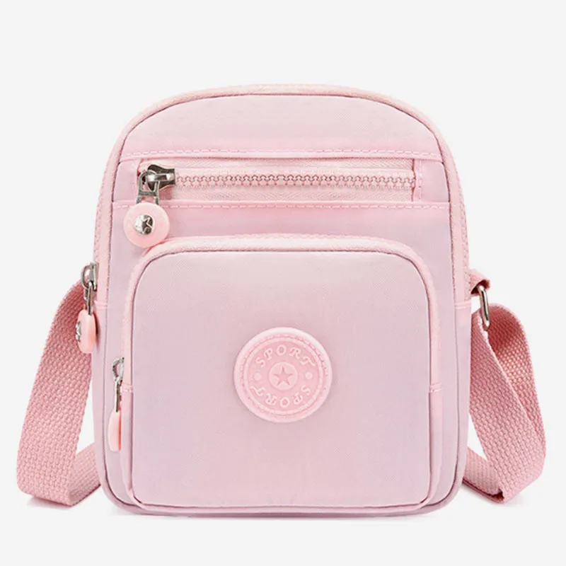 Lightweight Small Solid Color Crossbody Bag Multi-Pocket Cell Phone Purse