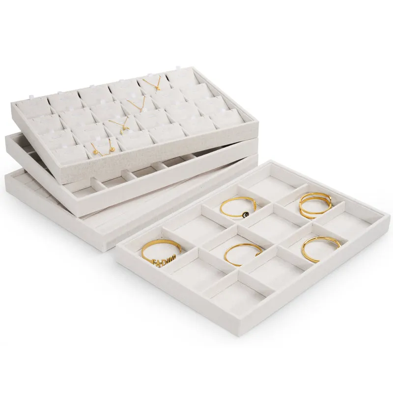 Linen Pendant Necklace Jewelry Multiple Display Tray P015