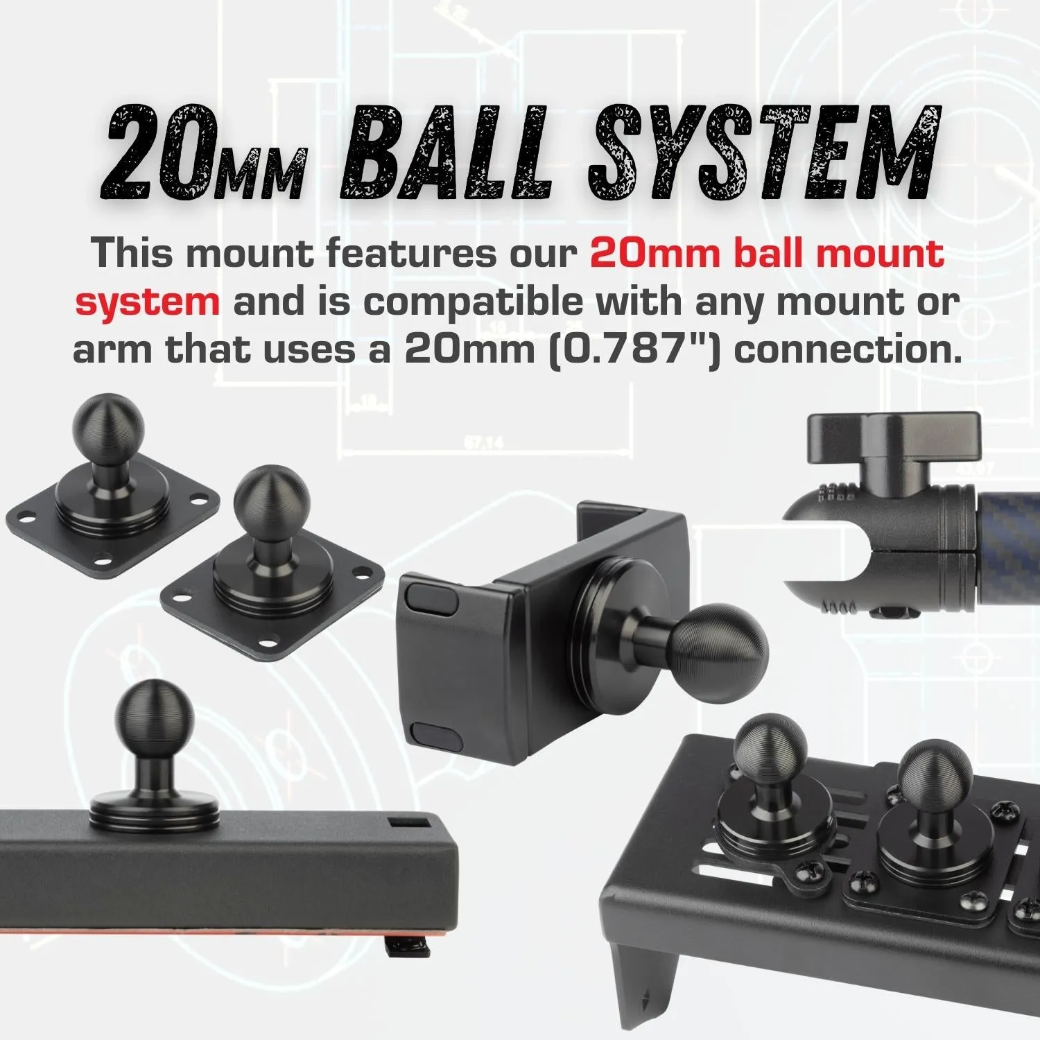 Magnetic Mic Holder with 20mm Ball Mount