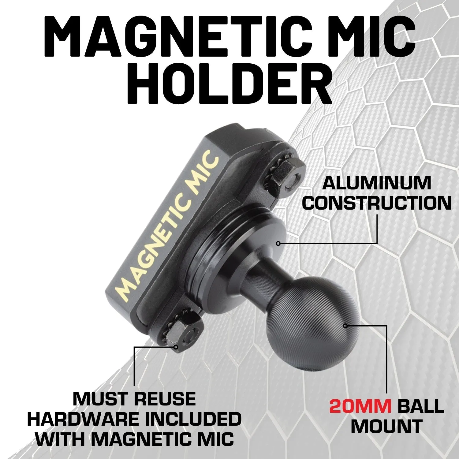 Magnetic Mic Holder with 20mm Ball Mount