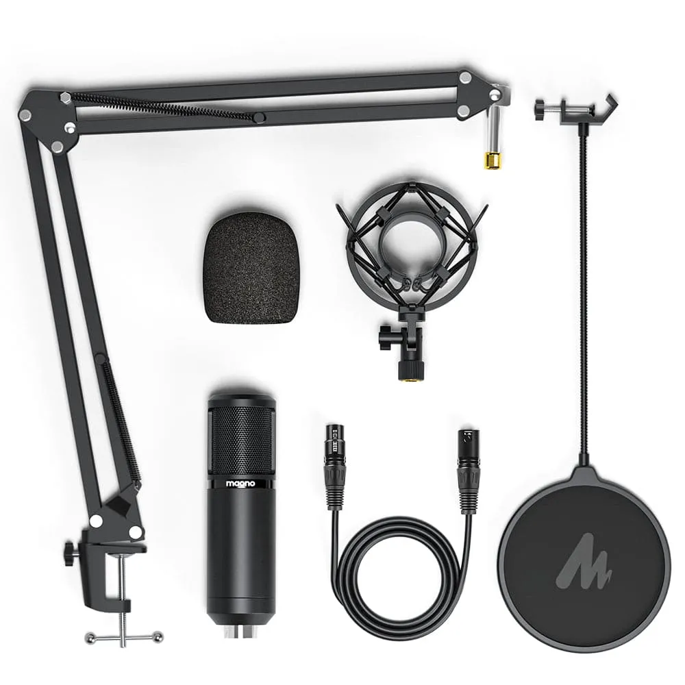 Maono XLR Cardioid Vocal Studio Microphone with Boom Arm Kit