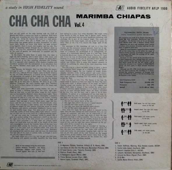 Marimba Chiapas - Cha Cha Cha Vol.4 (LP, Album, Mono) (VG )