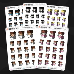 Mind Your Business Kawaii Girl Stickers