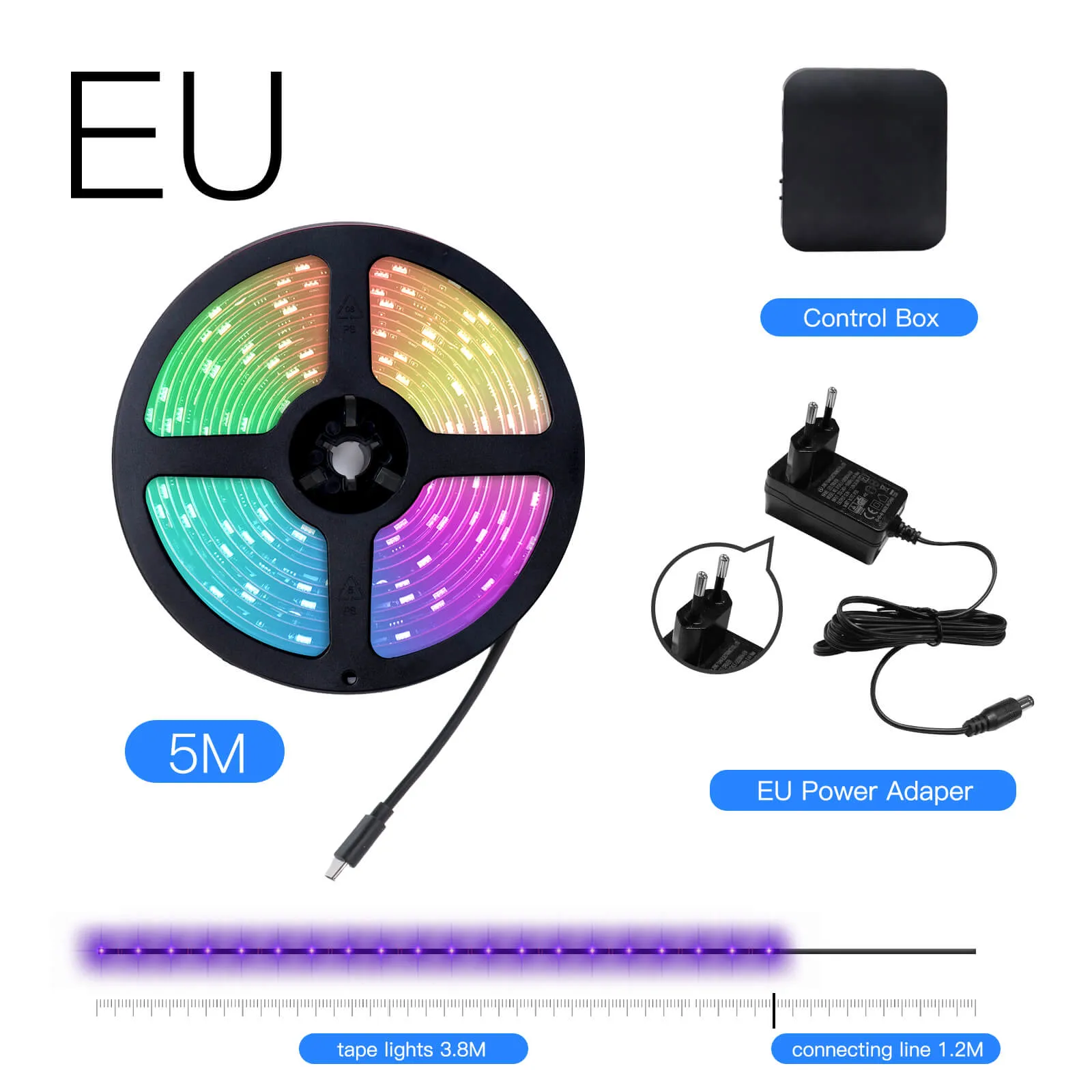 MOES Smart WiFi Ambient Lighting TV Backlight 4K HDMI 2.0 Sync Box LED Light Strip Music