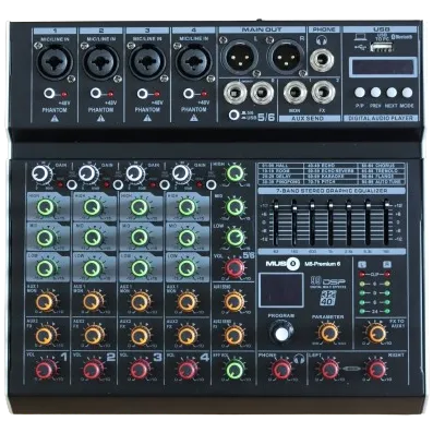 Music8 PREMIUM 6-Channel Professional Mixer