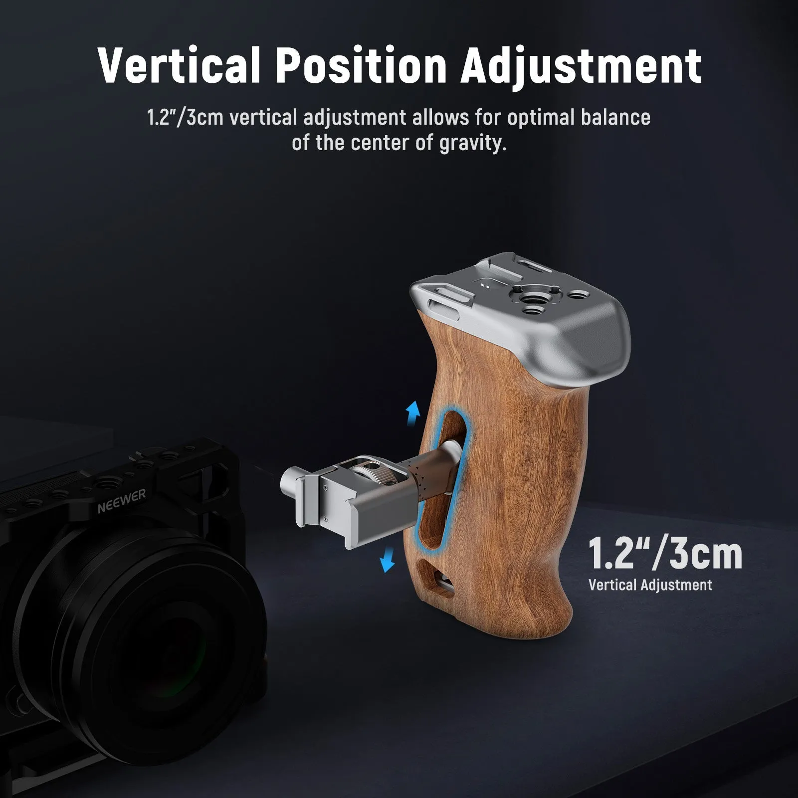 NEEWER CA100 Wooden Side Handle Grip with NATO Clamp
