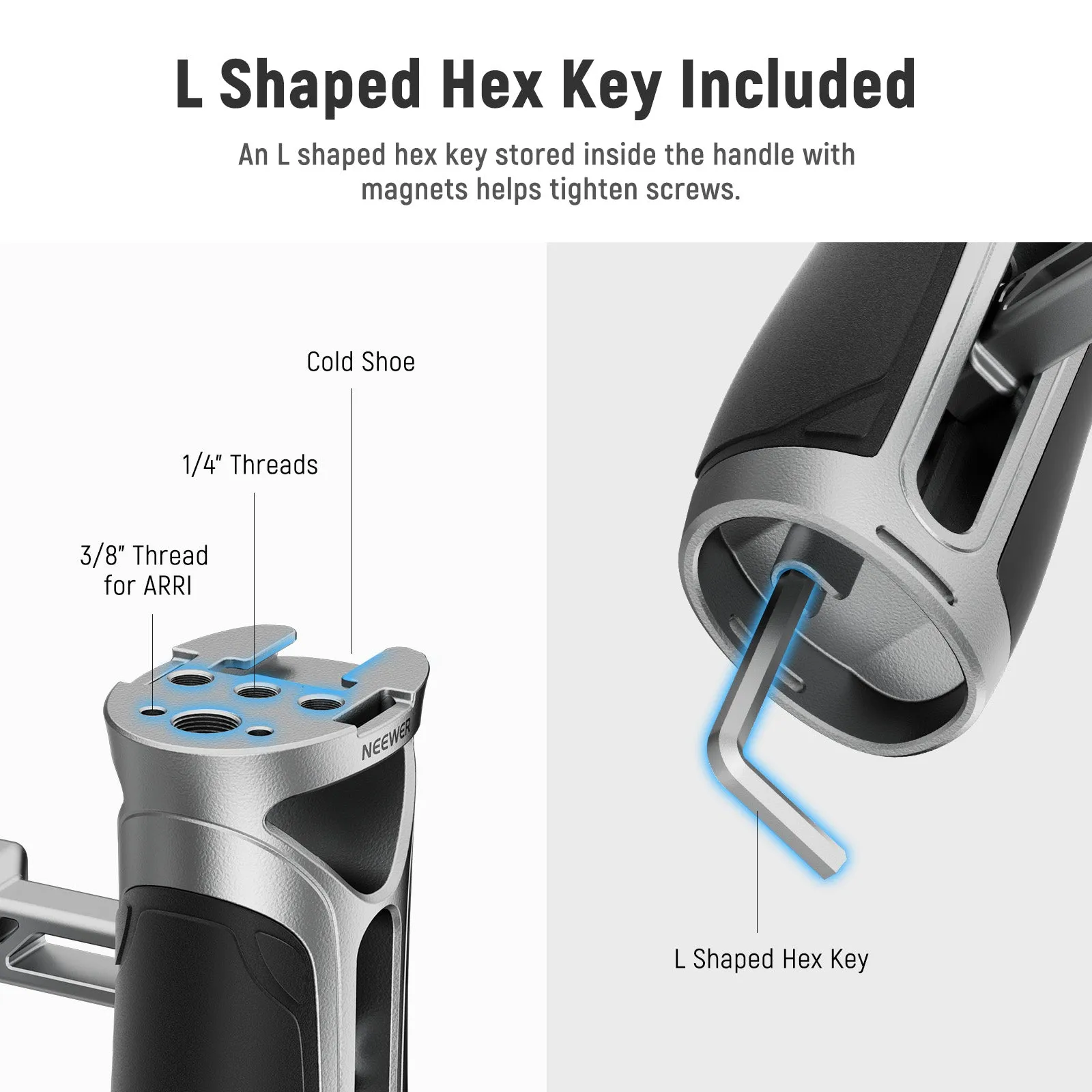 NEEWER CA125 Aluminum Alloy Side Handle with NATO Clamp
