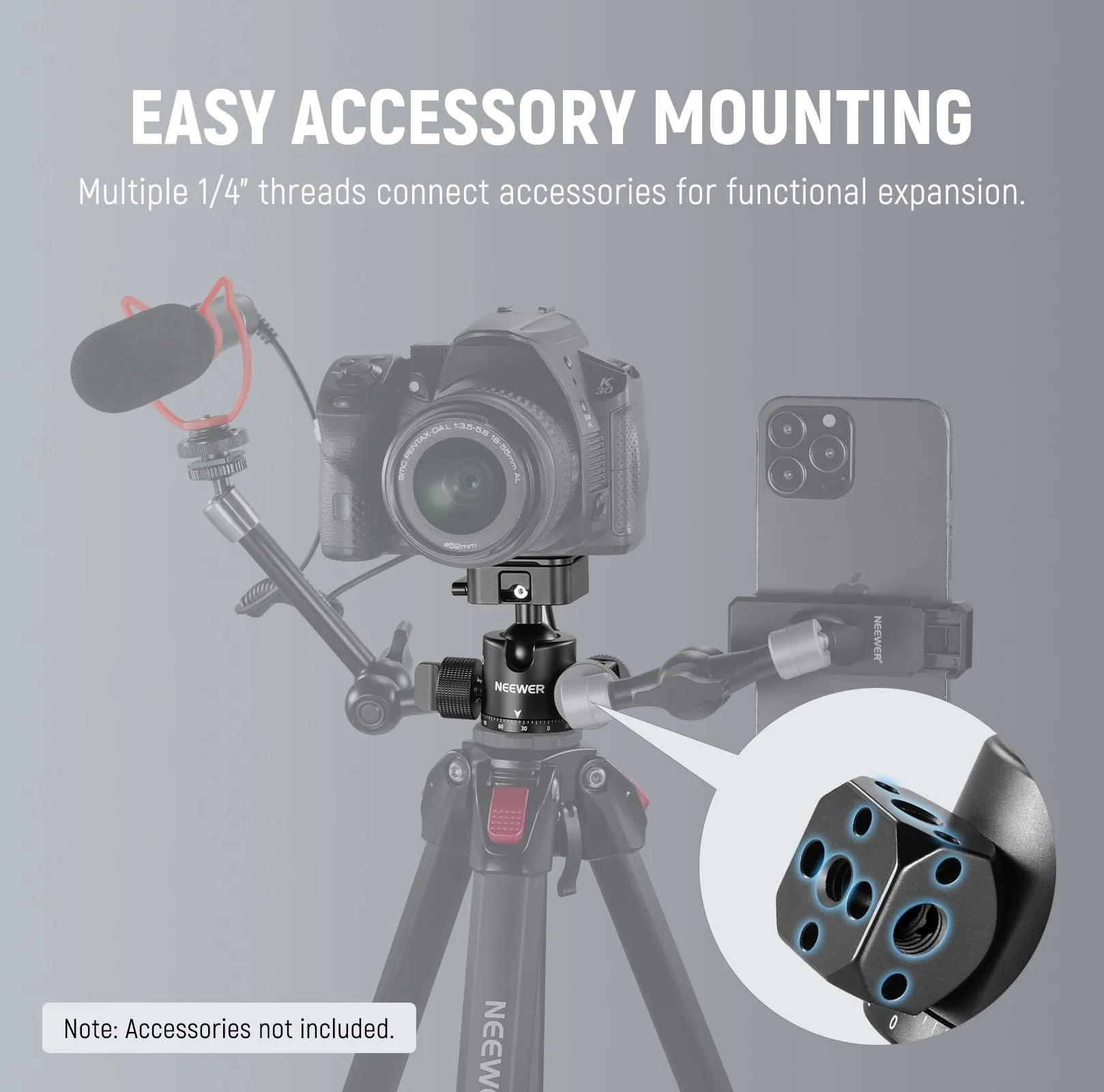 NEEWER GM12 Aluminum Alloy Ball Head
