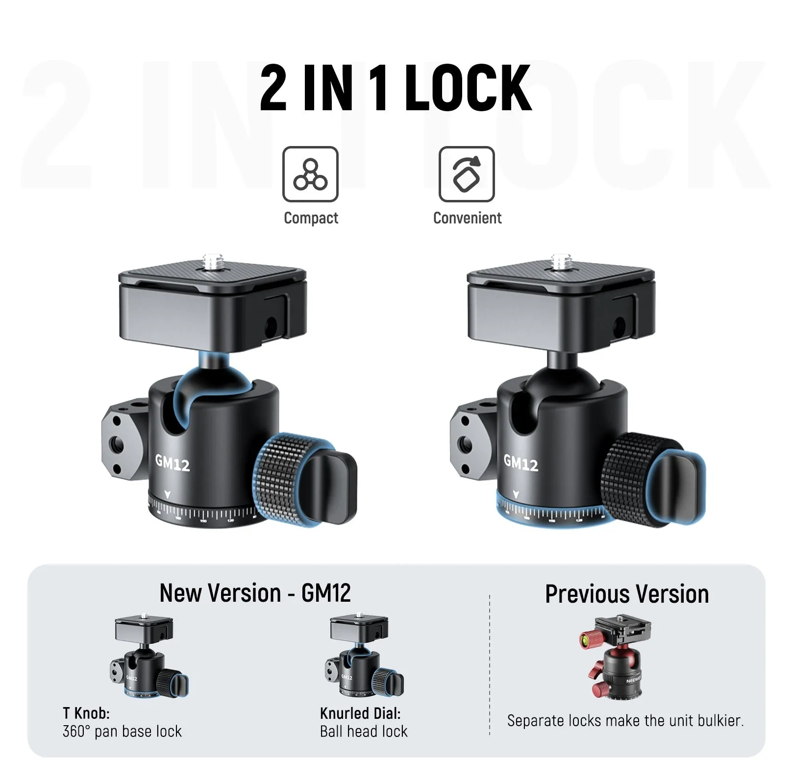 NEEWER GM12 Aluminum Alloy Ball Head