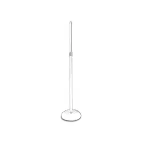 On-Stage Quarter-Turn Round-Base White Microphone Stand