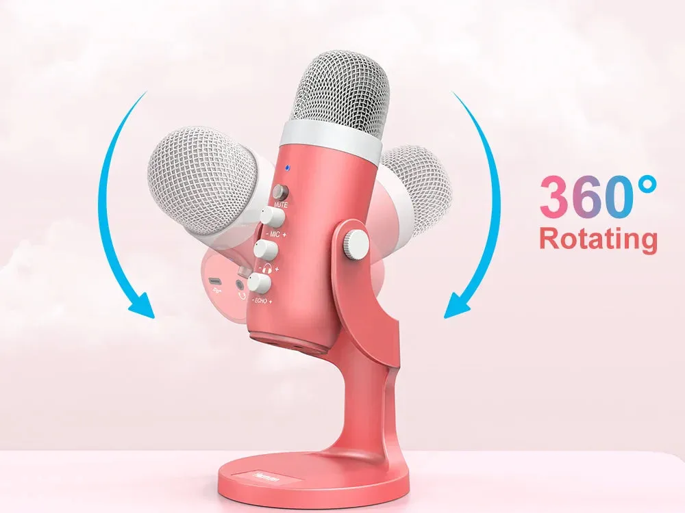 Pink USB Condenser Studio Microphone