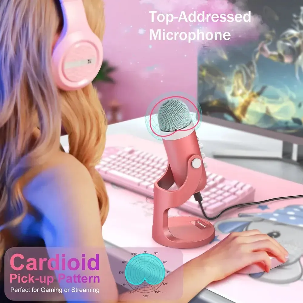 Pink USB Condenser Studio Microphone