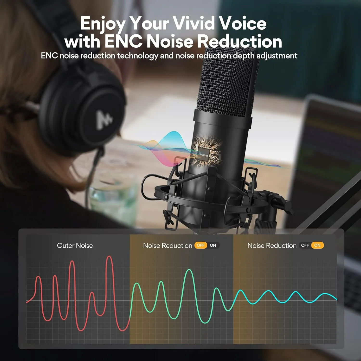 Podcast Microphone, USB Computer Mic for PC with Software, Boom Arm and Shock...