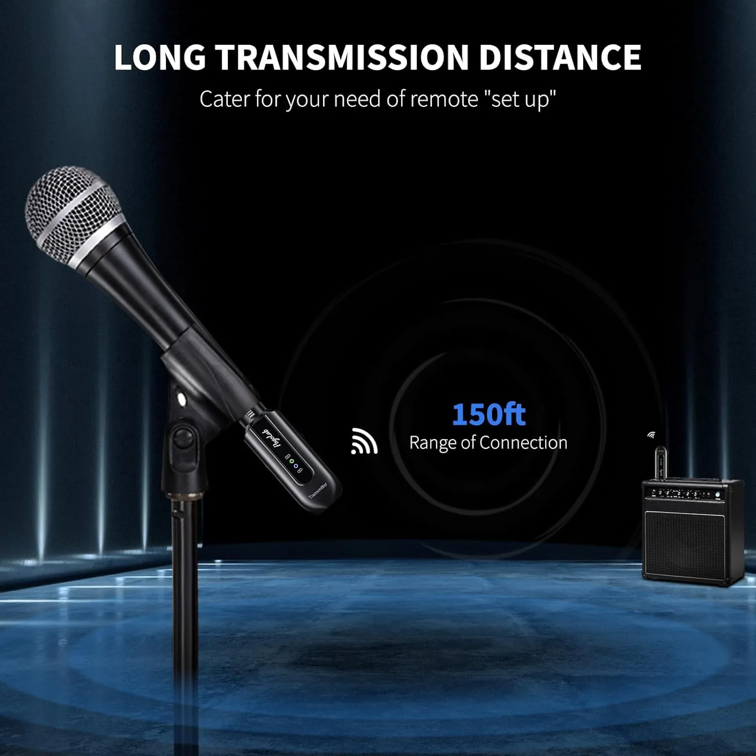 POGOLAB BKW-X1, 2.4Ghz Rechargeable Wireless Microphone Transmitter and Receiver for Enhanced Audio Quality