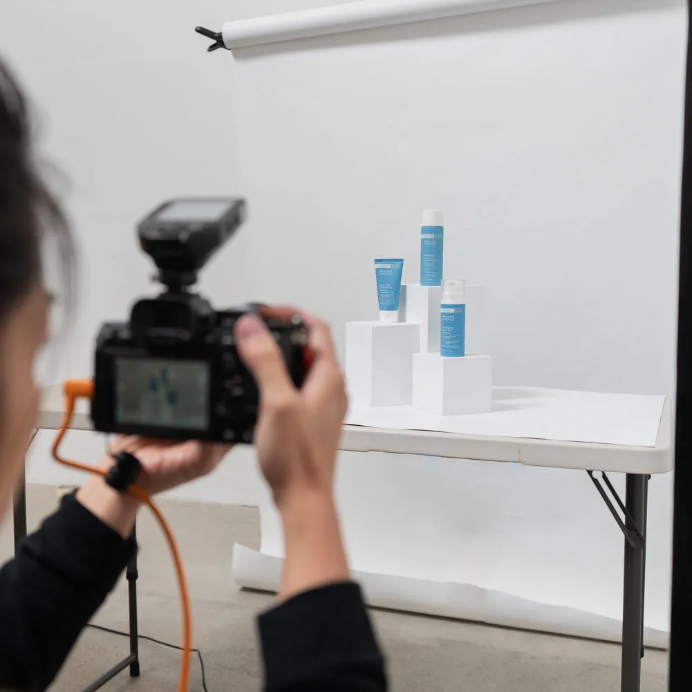 'Product Imaging Essentials Combo' Product Photography Lighting and Backdrop Kit (Medium Products) - Bundle
