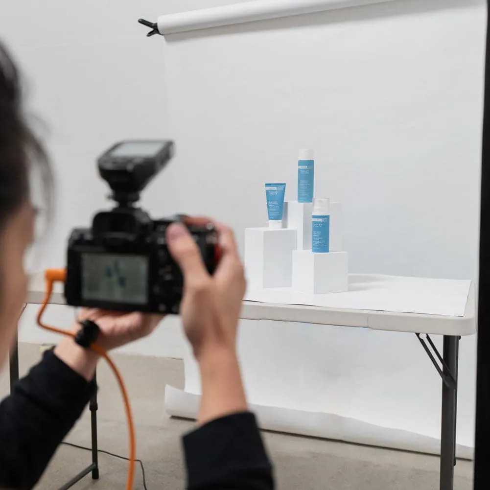 'Product Imaging Essentials Combo' Product Photography Lighting and Backdrop Kit (Medium Products) - Bundle