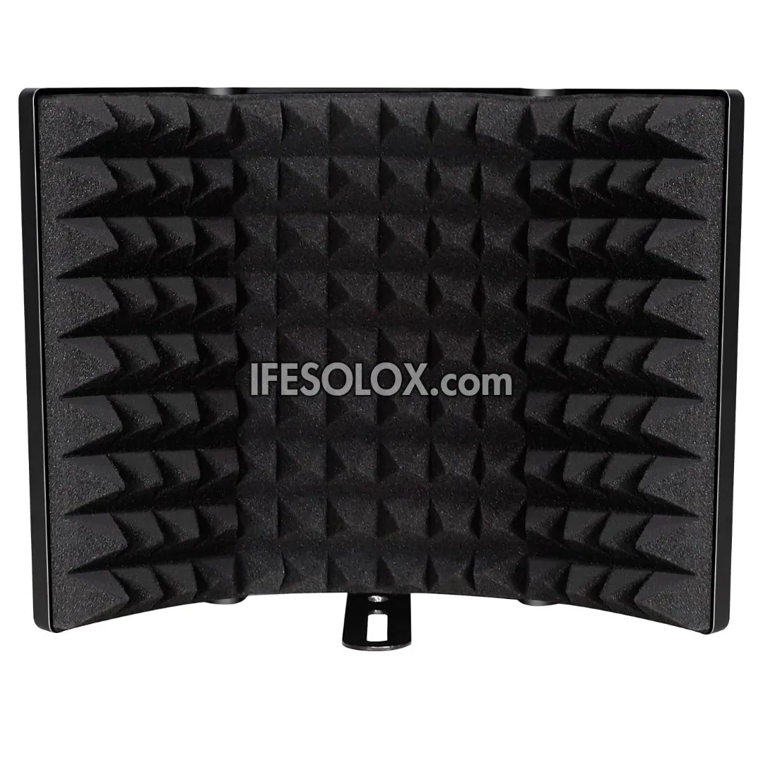 Professional 3-Panel Collapsible Microphone Isolation Shield for Podcast and Studio - Brand New