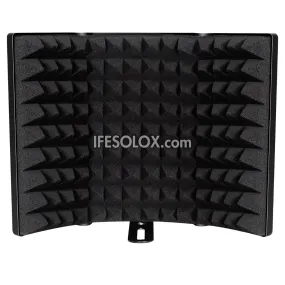 Professional 3-Panel Collapsible Microphone Isolation Shield for Podcast and Studio - Brand New