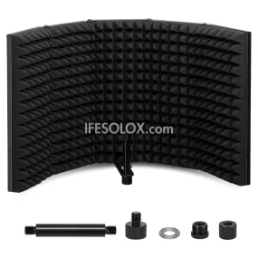 Professional 5-Panel Collapsible Microphone Isolation Shield for Podcast and Studio - Brand New