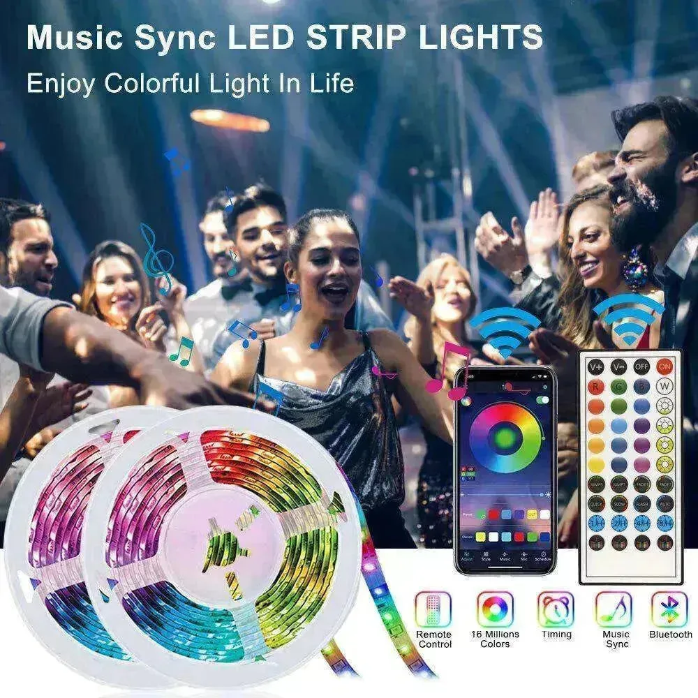 Remote  Color Changing  Led Strip Lights 5050 RGB Bluetooth Room Light