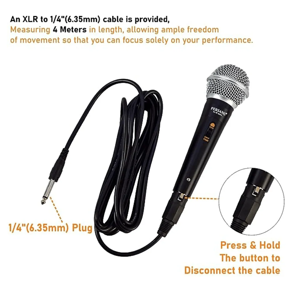 RM-580 Professional Vocal Wired Microphone | Mic With On And Off Switch | Xlr Dynamic Mic