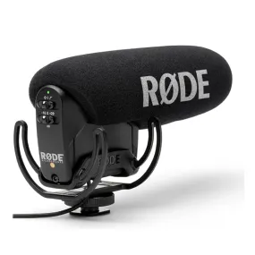 RODE VideoMic Pro Supercardioid Condenser Shotgun Boom Microphone with 3.5mm TRS Output, On-Board Controls, 3-Stage Gain Control and Rycote Lyre Suspension for Cameras and Portable Recorders