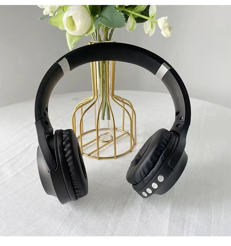 Rominetak Lightweight over-ear headset for Computer, built-in mics, Wireless and Mobile, Black