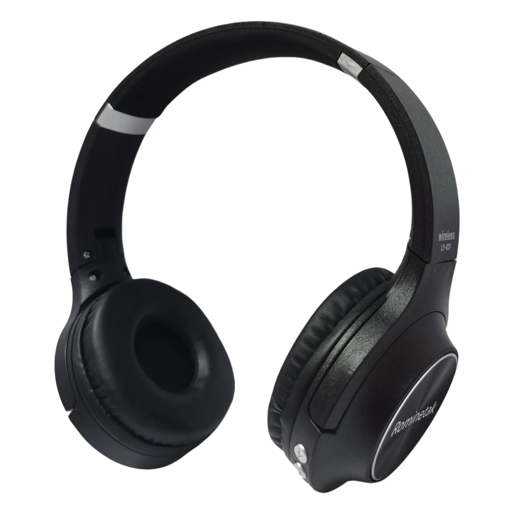 Rominetak Lightweight over-ear headset for Computer, built-in mics, Wireless and Mobile, Black